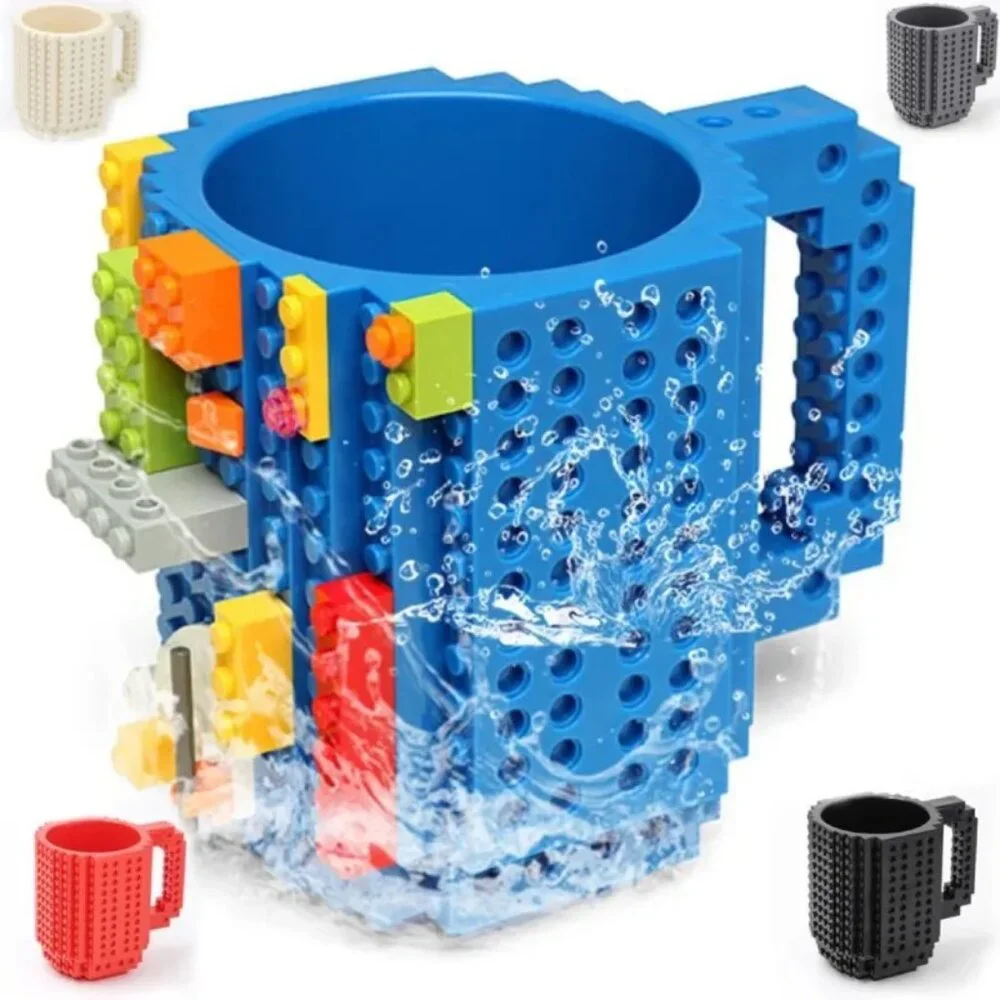 2 PIECE Creative Build-On Brick Mug Coffee Cup